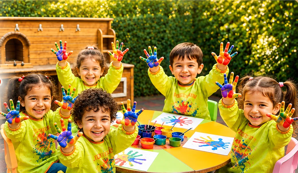 Özel Şirinler Anaokulu'nda çocukların sanat ve oyun etkinliği